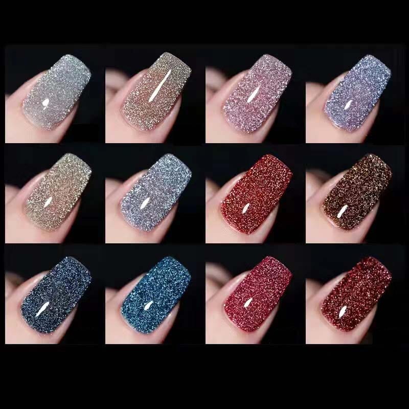 Gelnagellak met hoog dichtheid glitter