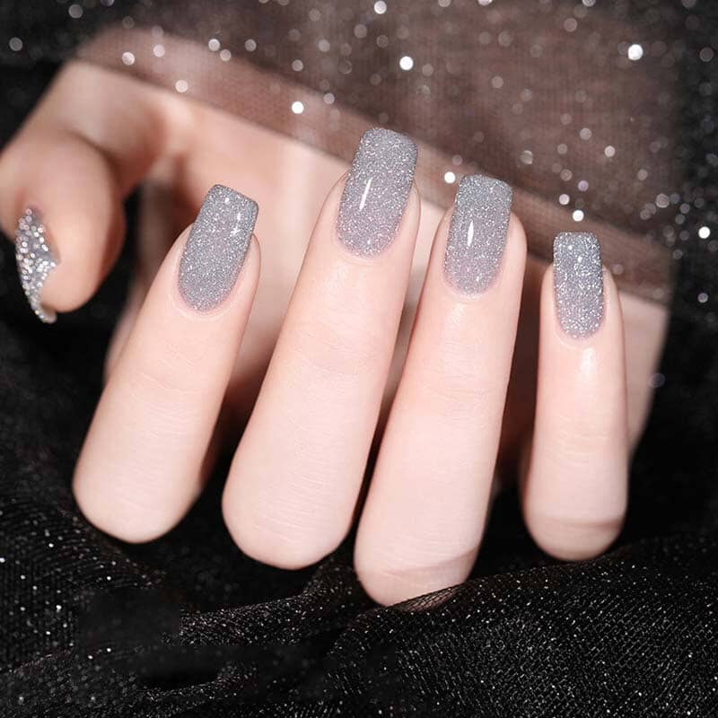 Gelnagellak met hoog dichtheid glitter