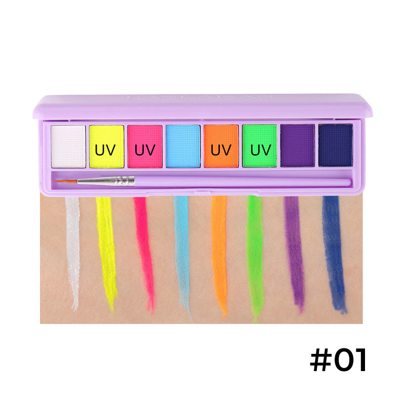 In water oplosbaar fluorescerend make-uppalette