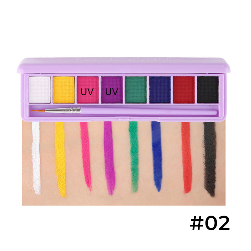 In water oplosbaar fluorescerend make-uppalette