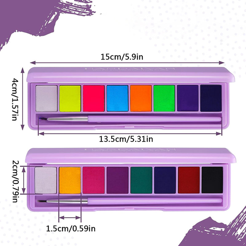In water oplosbaar fluorescerend make-uppalette