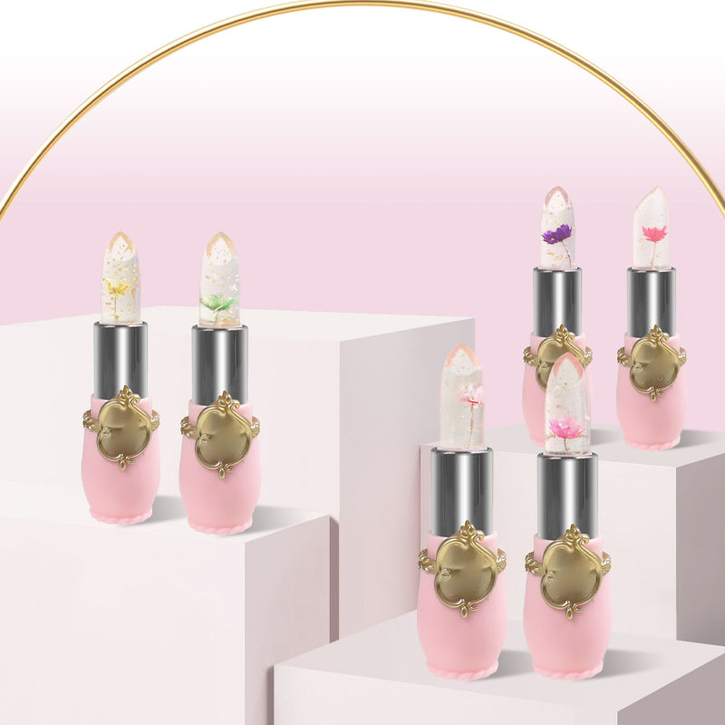 Kristal Jelly Bloem Kleur veranderende Lippenstift