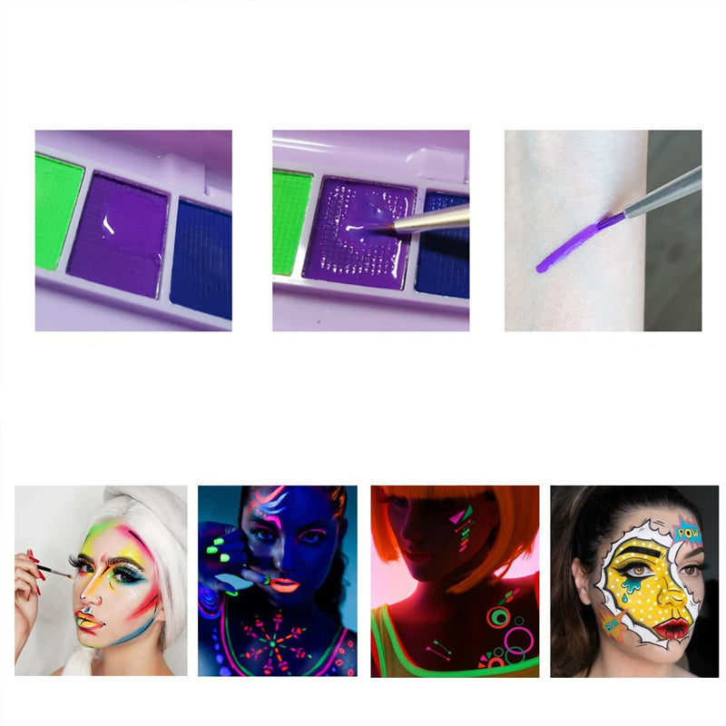 In water oplosbaar fluorescerend make-uppalette