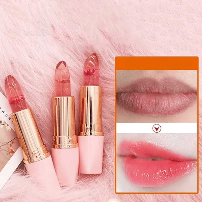 Kristal Jelly Bloem Kleur veranderende Lippenstift