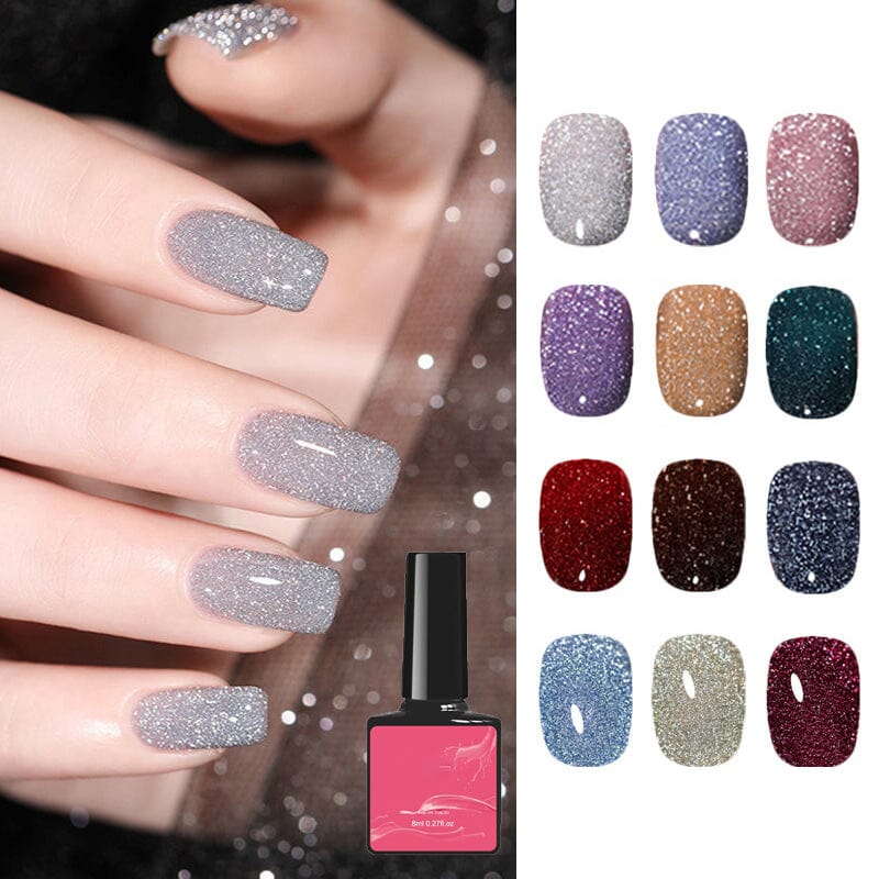 Gelnagellak met hoog dichtheid glitter