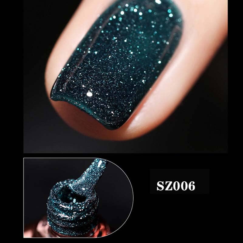 Gelnagellak met hoog dichtheid glitter