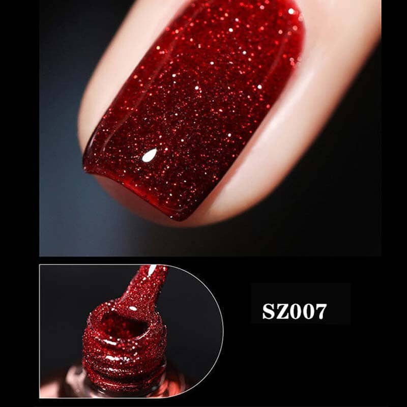 Gelnagellak met hoog dichtheid glitter