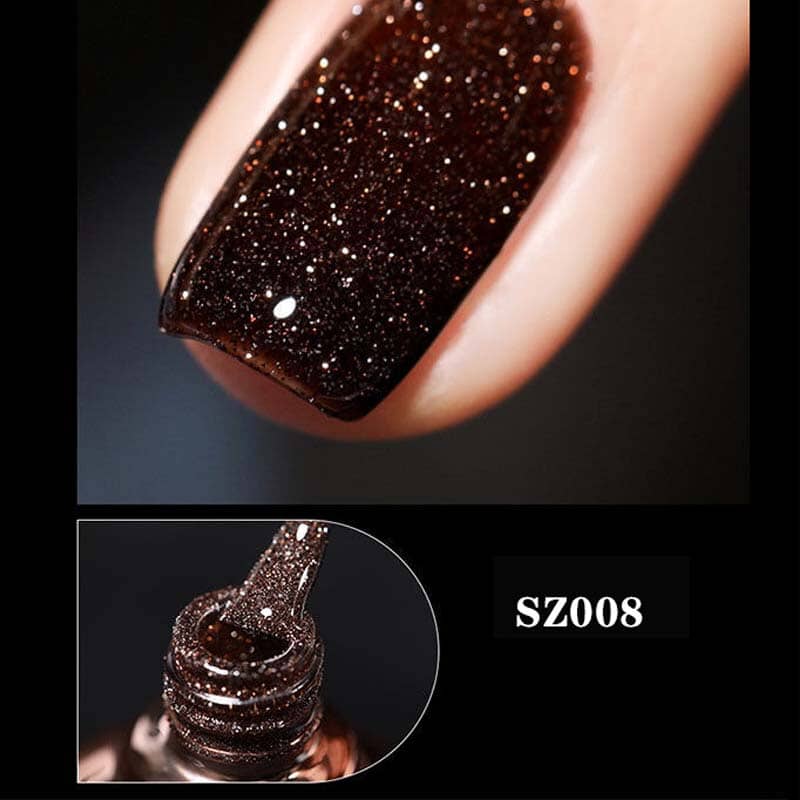 Gelnagellak met hoog dichtheid glitter