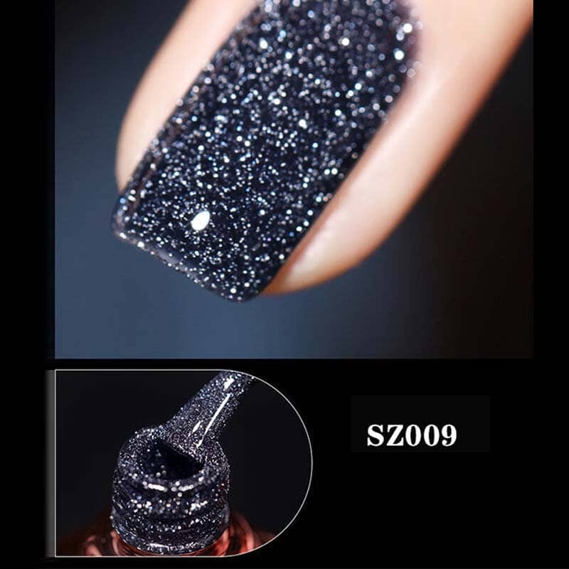 Gelnagellak met hoog dichtheid glitter