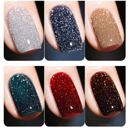 Gelnagellak met hoog dichtheid glitter