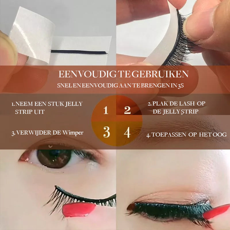 3‑Sec Wimperstrips – Geen Lijm Nodig