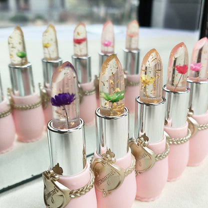 Kristal Jelly Bloem Kleur veranderende Lippenstift