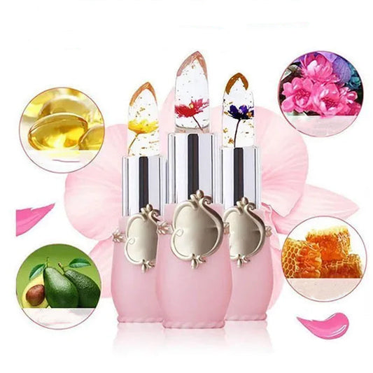 Kristal Jelly Bloem Kleur veranderende Lippenstift