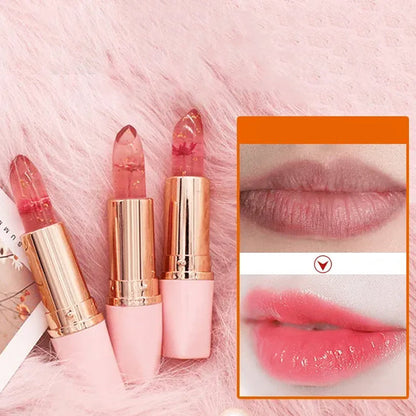 Kristal Jelly Bloem Kleur veranderende Lippenstift