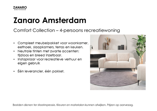 Meubelpakket Comfort Collection – 4-persoons recreatiewoning