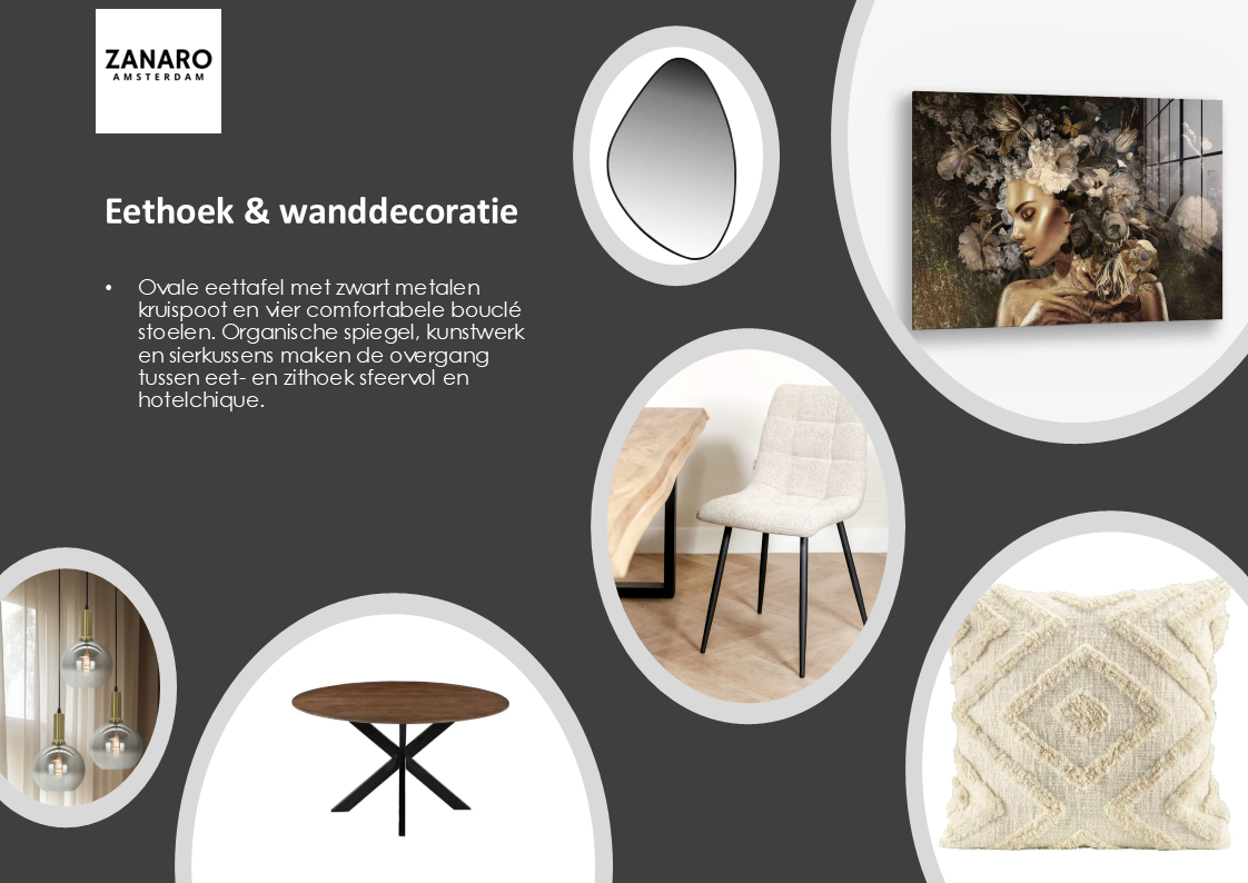 Eethoek Comfort meubelpakket met ovale eettafel en comfortabele eetkamerstoelen