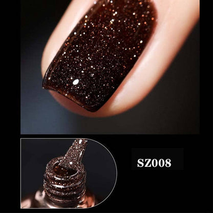 Gelnagellak met hoog dichtheid glitter