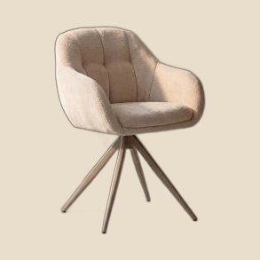 Eetkamerstoel Esma in naturel met taupe metaal uit de Grand Collection